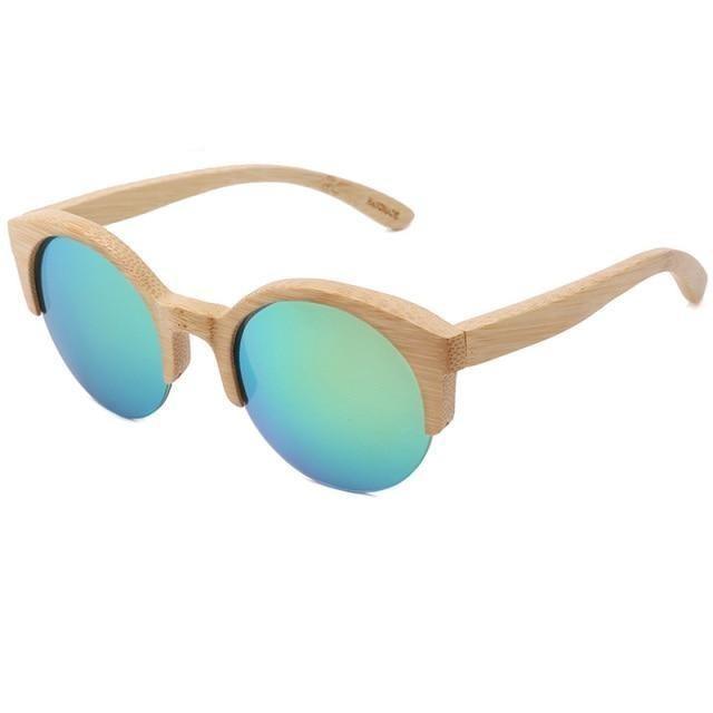 Elegant Wooden Design Classic Sunglasses Design Stylish Popular Wooden Sunglasses For Men & Women Round Bamboo Glasses Mirror Sun Glasses Retro Glasses -Sunglasses- Melted Glam LLC