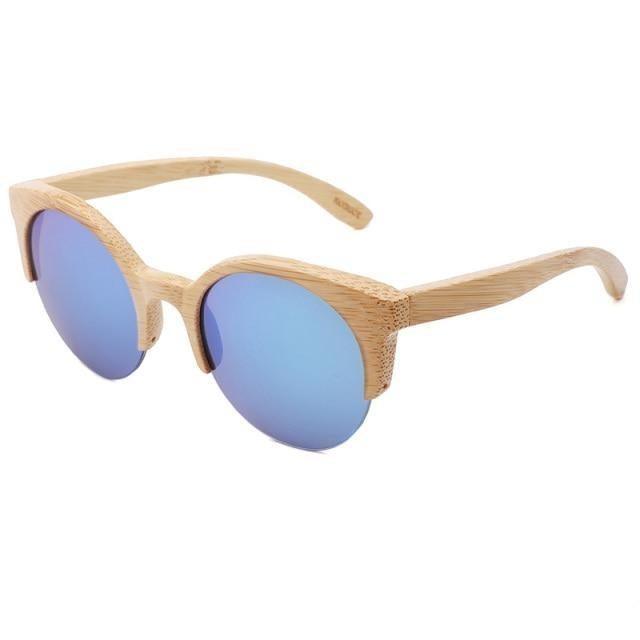 Elegant Wooden Design Classic Sunglasses Design Stylish Popular Wooden Sunglasses For Men & Women Round Bamboo Glasses Mirror Sun Glasses Retro Glasses -Sunglasses- Melted Glam LLC