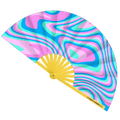 Psychedelic Trans Fan -Hand Fan- Melted Glam LLC