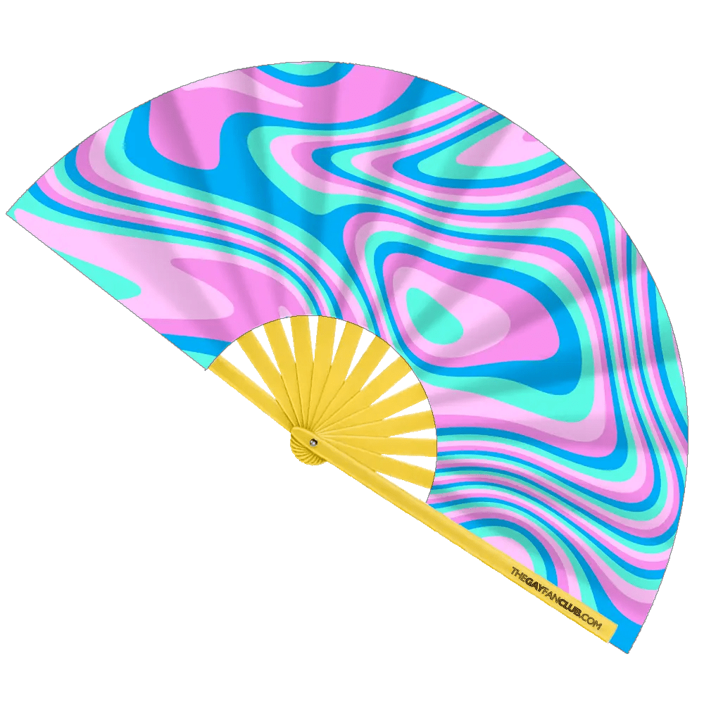Psychedelic Trans Fan -Hand Fan- Melted Glam LLC