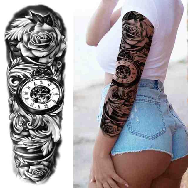 Realistic Full Arm Temporary Tattoos Sleeve Fake Tatoos Warrior Lion Tiger Flower Waterproof Tattoo Stickers For Womens Mens -Temporary tattoos- Melted Glam LLC