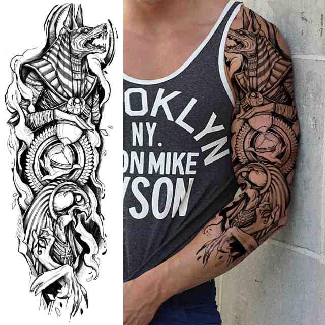 Realistic Full Arm Temporary Tattoos Sleeve Fake Tatoos Warrior Lion Tiger Flower Waterproof Tattoo Stickers For Womens Mens -Temporary tattoos- Melted Glam LLC