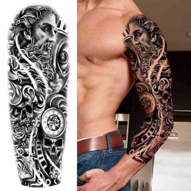 Realistic Full Arm Temporary Tattoos Sleeve Fake Tatoos Warrior Lion Tiger Flower Waterproof Tattoo Stickers For Womens Mens -Temporary tattoos- Melted Glam LLC