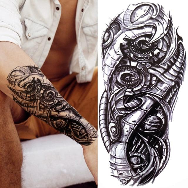 Realistic Full Arm Temporary Tattoos Sleeve Fake Tatoos Warrior Lion Tiger Flower Waterproof Tattoo Stickers For Womens Mens -Temporary tattoos- Melted Glam LLC