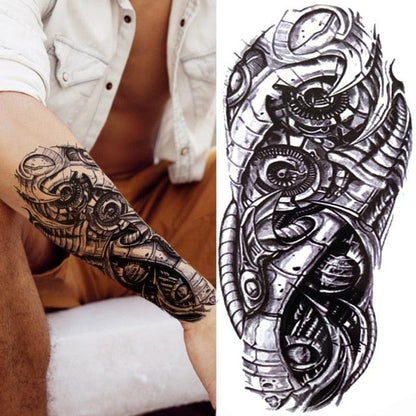 Realistic Full Arm Temporary Tattoos Sleeve Fake Tatoos Warrior Lion Tiger Flower Waterproof Tattoo Stickers For Womens Mens