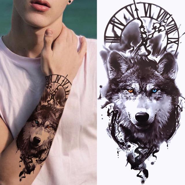 Realistic Full Arm Temporary Tattoos Sleeve Fake Tatoos Warrior Lion Tiger Flower Waterproof Tattoo Stickers For Womens Mens -Temporary tattoos- Melted Glam LLC