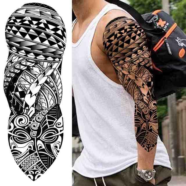 Realistic Full Arm Temporary Tattoos Sleeve Fake Tatoos Warrior Lion Tiger Flower Waterproof Tattoo Stickers For Womens Mens -Temporary tattoos- Melted Glam LLC
