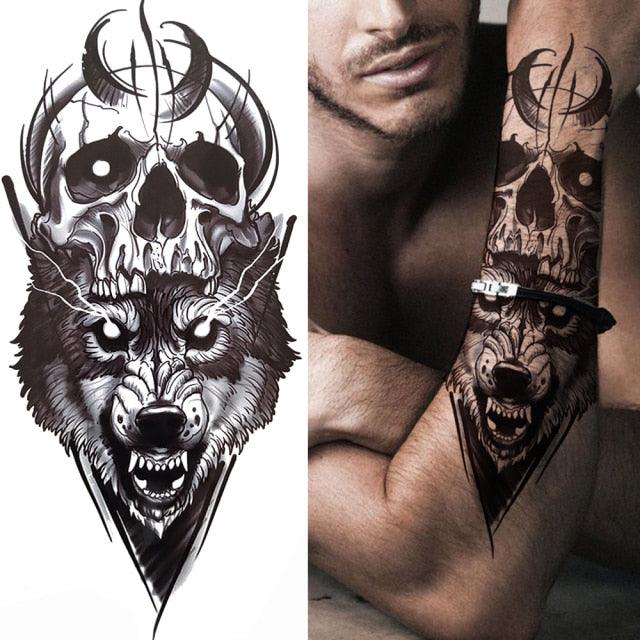 Realistic Full Arm Temporary Tattoos Sleeve Fake Tatoos Warrior Lion Tiger Flower Waterproof Tattoo Stickers For Womens Mens -Temporary tattoos- Melted Glam LLC