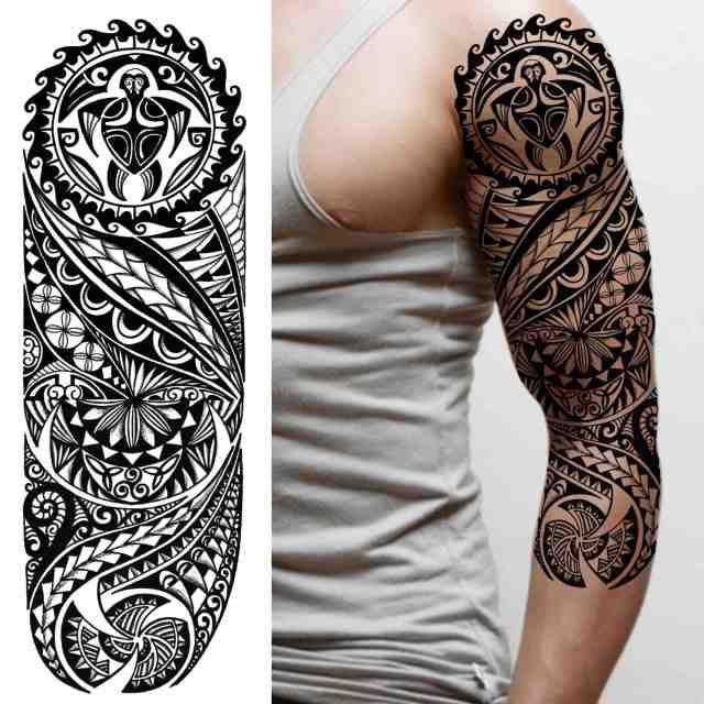Realistic Full Arm Temporary Tattoos Sleeve Fake Tatoos Warrior Lion Tiger Flower Waterproof Tattoo Stickers For Womens Mens -Temporary tattoos- Melted Glam LLC