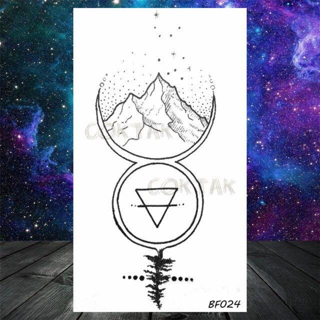 Realistic Small Planets Temporary Tattoos Arm Waterpoof Black Sticker Space Planets For Girls And Boys -Temporary tattoos- Melted Glam LLC