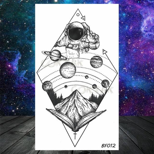 Realistic Small Planets Temporary Tattoos Arm Waterpoof Black Sticker Space Planets For Girls And Boys -Temporary tattoos- Melted Glam LLC