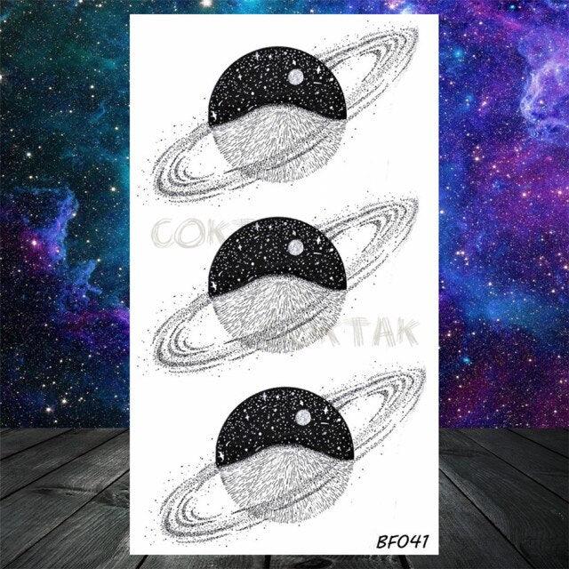 Realistic Small Planets Temporary Tattoos Arm Waterpoof Black Sticker Space Planets For Girls And Boys -Temporary tattoos- Melted Glam LLC