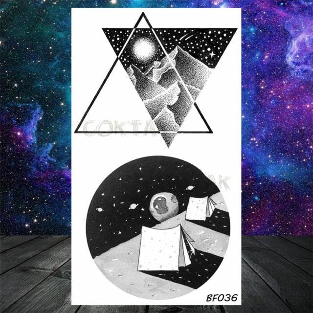 Realistic Small Planets Temporary Tattoos Arm Waterpoof Black Sticker Space Planets For Girls And Boys -Temporary tattoos- Melted Glam LLC