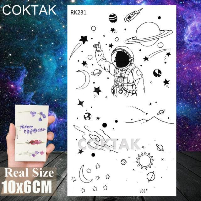 Realistic Small Planets Temporary Tattoos Arm Waterpoof Black Sticker Space Planets For Girls And Boys -Temporary tattoos- Melted Glam LLC