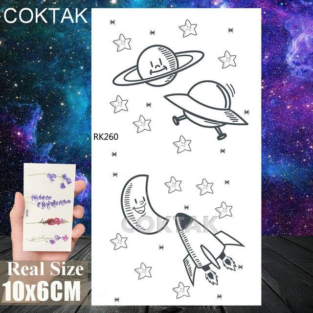 Realistic Small Planets Temporary Tattoos Arm Waterpoof Black Sticker Space Planets For Girls And Boys -Temporary tattoos- Melted Glam LLC