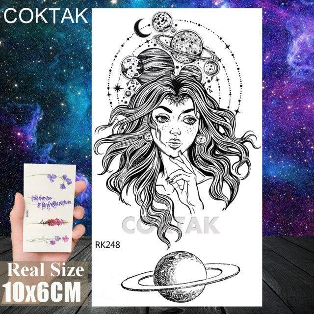Realistic Small Planets Temporary Tattoos Arm Waterpoof Black Sticker Space Planets For Girls And Boys -Temporary tattoos- Melted Glam LLC