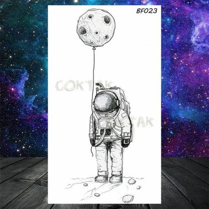 Realistic Small Planets Temporary Tattoos Arm Waterpoof Black Sticker Space Planets For Girls And Boys