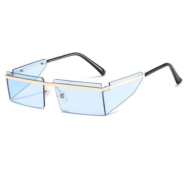 Rectangle Sunglasses Frameless Glasses Classic New Small Rimless Sunglasses For Women New Fashionable Square Sunglasses For Men New Eyewear Retro Rectangle Shape Glasses For Female In New Shades -Sunglasses- Melted Glam LLC
