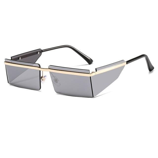Rectangle Sunglasses Frameless Glasses Classic New Small Rimless Sunglasses For Women New Fashionable Square Sunglasses For Men New Eyewear Retro Rectangle Shape Glasses For Female In New Shades -Sunglasses- Melted Glam LLC