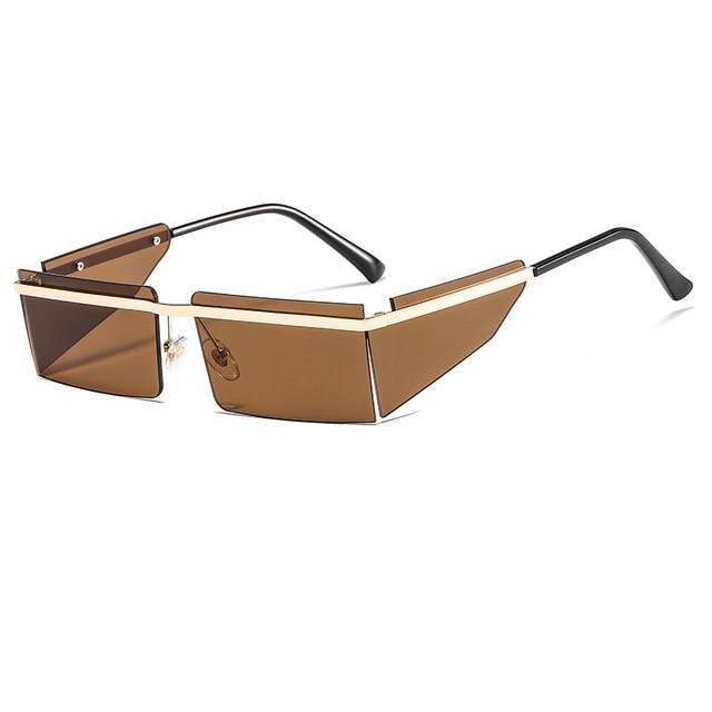 Rectangle Sunglasses Frameless Glasses Classic New Small Rimless Sunglasses For Women New Fashionable Square Sunglasses For Men New Eyewear Retro Rectangle Shape Glasses For Female In New Shades -Sunglasses- Melted Glam LLC
