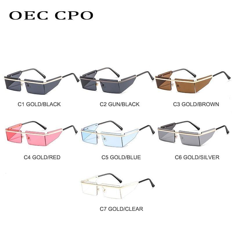 Rectangle Sunglasses Frameless Glasses Classic New Small Rimless Sunglasses For Women New Fashionable Square Sunglasses For Men New Eyewear Retro Rectangle Shape Glasses For Female In New Shades -Sunglasses- Melted Glam LLC