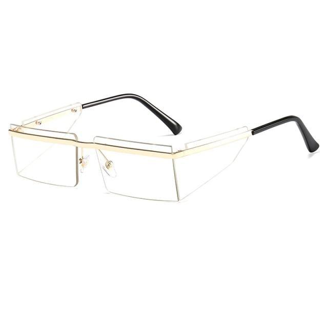 Rectangle Sunglasses Frameless Glasses Classic New Small Rimless Sunglasses For Women New Fashionable Square Sunglasses For Men New Eyewear Retro Rectangle Shape Glasses For Female In New Shades -Sunglasses- Melted Glam LLC