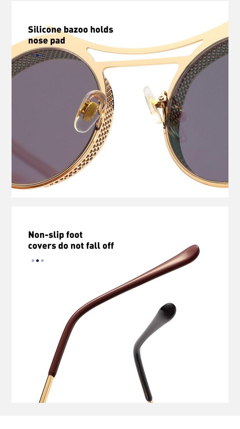 Retro Metal Round Circle Frame Sunglasses For Men New Fashionable New Round Shape Style Glasses For Women New Vintage Luxury Style Retro Sunglasses -Sunglasses- Melted Glam LLC