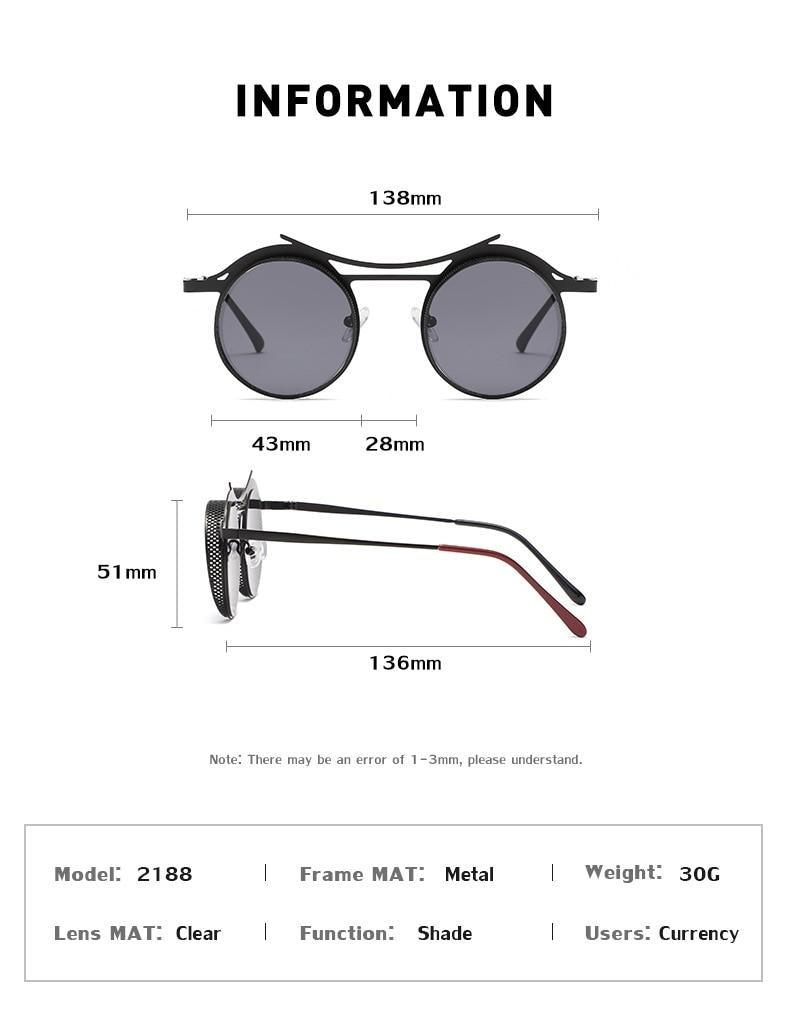 Retro Metal Round Circle Frame Sunglasses For Men New Fashionable New Round Shape Style Glasses For Women New Vintage Luxury Style Retro Sunglasses -Sunglasses- Melted Glam LLC