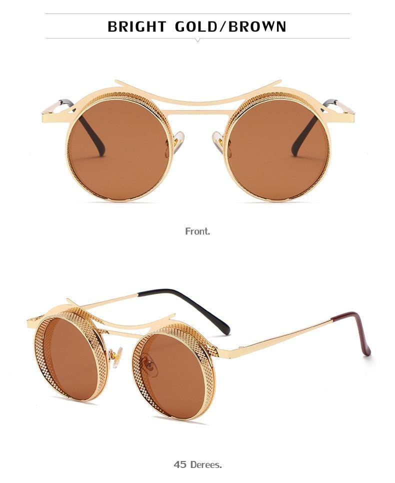 Retro Metal Round Circle Frame Sunglasses For Men New Fashionable New Round Shape Style Glasses For Women New Vintage Luxury Style Retro Sunglasses -Sunglasses- Melted Glam LLC