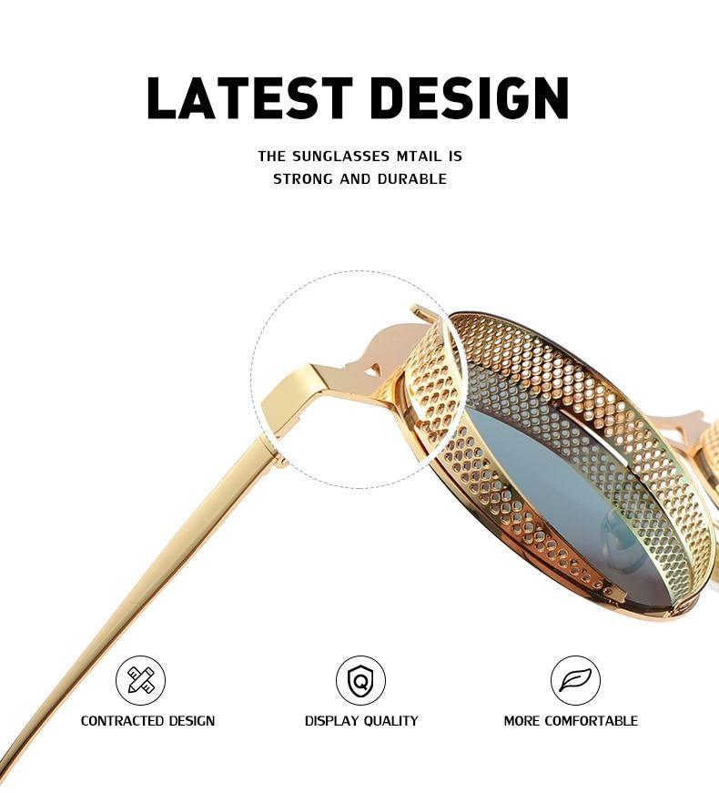 Retro Metal Round Circle Frame Sunglasses For Men New Fashionable New Round Shape Style Glasses For Women New Vintage Luxury Style Retro Sunglasses -Sunglasses- Melted Glam LLC