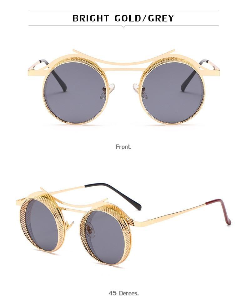 Retro Metal Round Circle Frame Sunglasses For Men New Fashionable New Round Shape Style Glasses For Women New Vintage Luxury Style Retro Sunglasses -Sunglasses- Melted Glam LLC