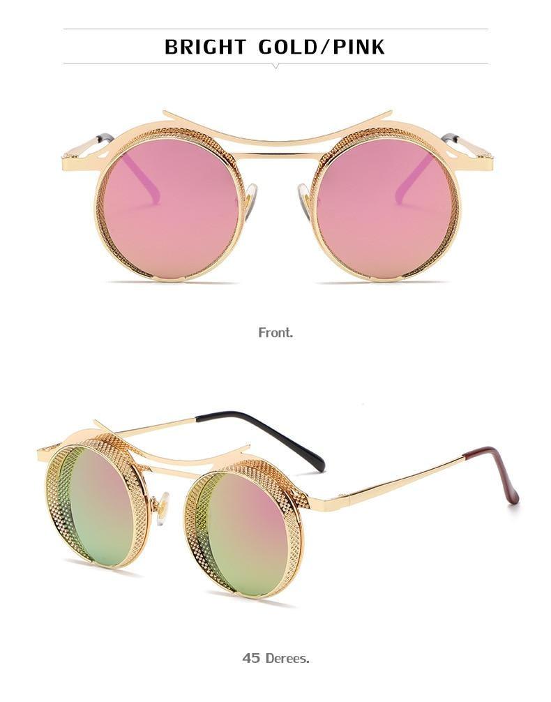 Retro Metal Round Circle Frame Sunglasses For Men New Fashionable New Round Shape Style Glasses For Women New Vintage Luxury Style Retro Sunglasses -Sunglasses- Melted Glam LLC