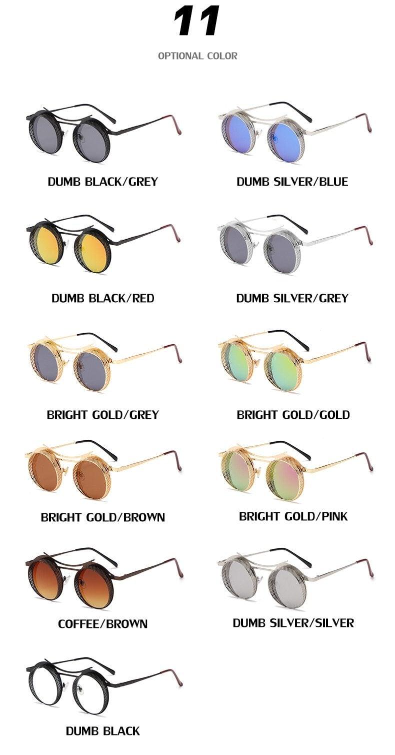 Retro Metal Round Circle Frame Sunglasses For Men New Fashionable New Round Shape Style Glasses For Women New Vintage Luxury Style Retro Sunglasses -Sunglasses- Melted Glam LLC