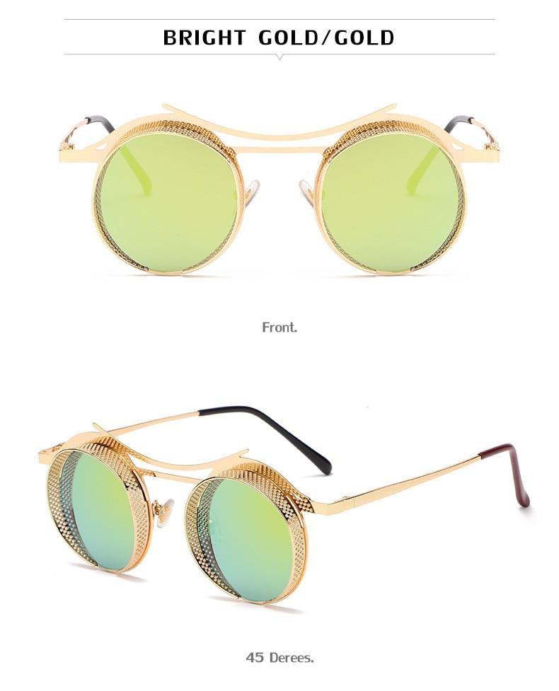 Retro Metal Round Circle Frame Sunglasses For Men New Fashionable New Round Shape Style Glasses For Women New Vintage Luxury Style Retro Sunglasses -Sunglasses- Melted Glam LLC