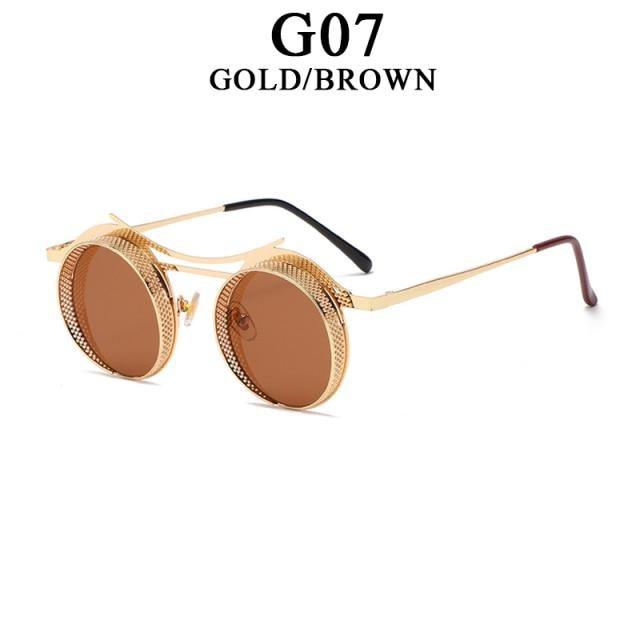 Retro Metal Round Circle Frame Sunglasses For Men New Fashionable New Round Shape Style Glasses For Women New Vintage Luxury Style Retro Sunglasses -Sunglasses- Melted Glam LLC