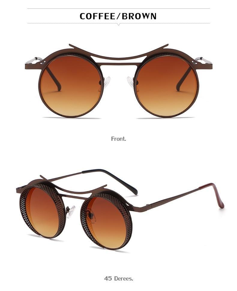 Retro Metal Round Circle Frame Sunglasses For Men New Fashionable New Round Shape Style Glasses For Women New Vintage Luxury Style Retro Sunglasses -Sunglasses- Melted Glam LLC