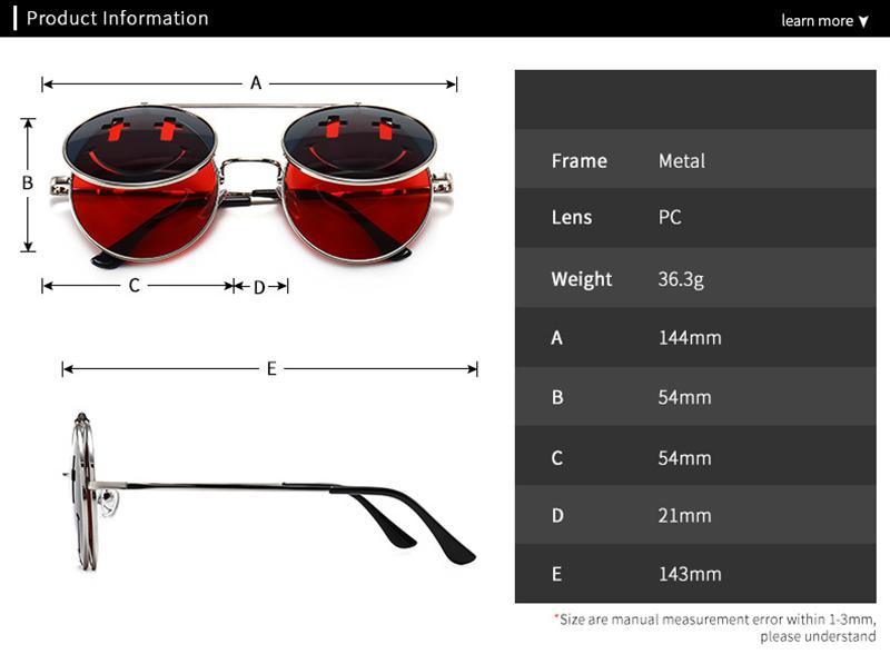 Retro Stylish Fashionable Sunglasses Smiley Face Shaped Round Frame Sunglasses For Ladies Cool Fashion Sunglasses For Men Unisex Summer Outdoor Vintage Sunglasses -Sunglasses- Melted Glam LLC