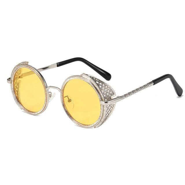 Round Sunglasses for Men Women Retro Design Colorful Sunglasses For Women Vintage Style Sunglasses In Punk Shades Metal Frame 100% UV Blocking Lens -sunglasses- Melted Glam LLC