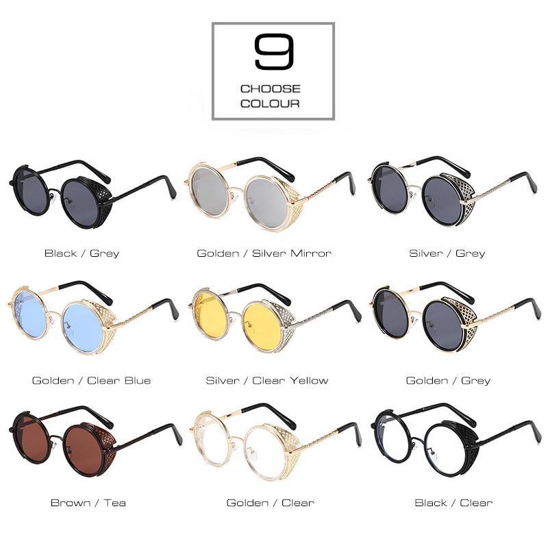 Round Sunglasses for Men Women Retro Design Colorful Sunglasses For Women Vintage Style Sunglasses In Punk Shades Metal Frame 100% UV Blocking Lens -sunglasses- Melted Glam LLC