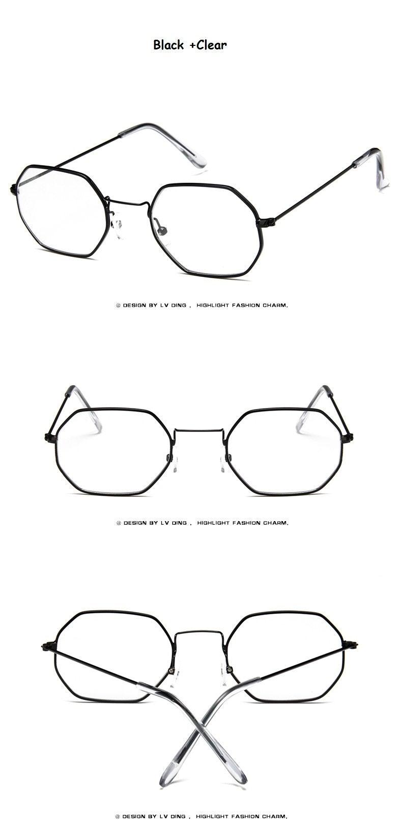Small Frame Sunglasses For Women Small Square Polarized Sunglasses for Men and Women Polygon Mirrored Retro Shape Metal Design Sun Glasses for Men New Fashionable Ocean Lens -Sunglasses- Melted Glam LLC