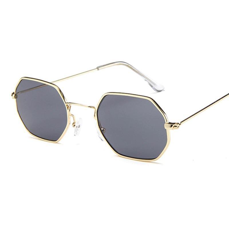 Small Frame Sunglasses For Women Small Square Polarized Sunglasses for Men and Women Polygon Mirrored Retro Shape Metal Design Sun Glasses for Men New Fashionable Ocean Lens -Sunglasses- Melted Glam LLC