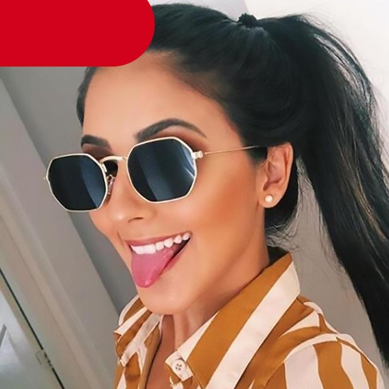 Small Frame Sunglasses For Women Small Square Polarized Sunglasses for Men and Women Polygon Mirrored Retro Shape Metal Design Sun Glasses for Men New Fashionable Ocean Lens -Sunglasses- Melted Glam LLC