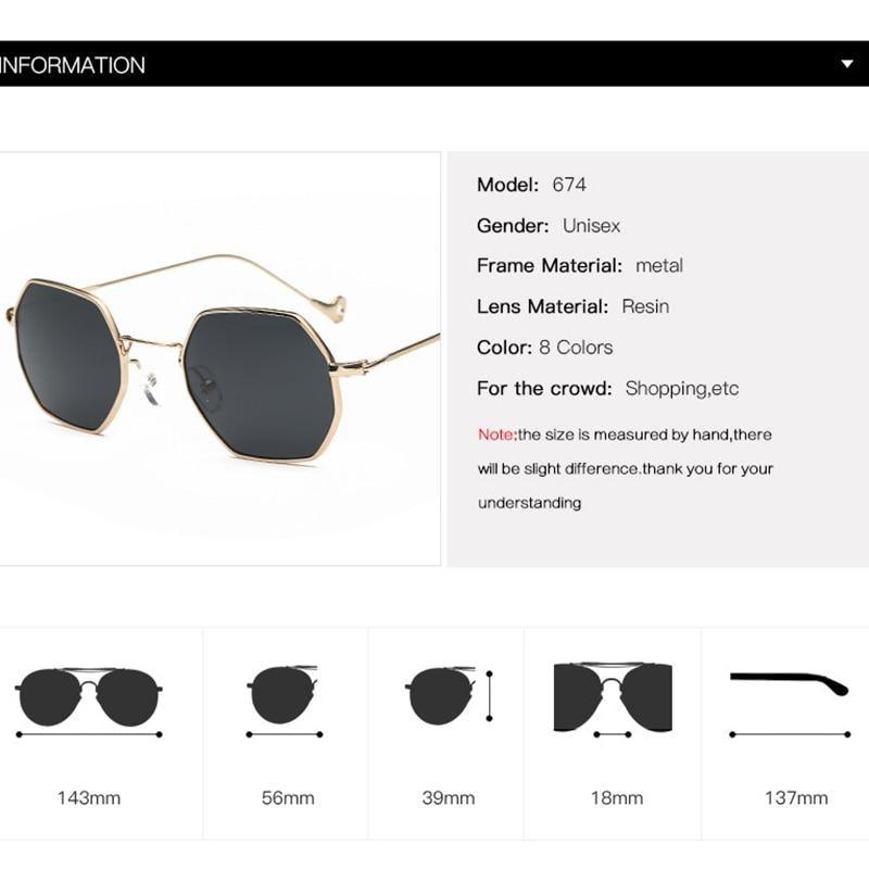 Small Frame Sunglasses For Women Small Square Polarized Sunglasses for Men and Women Polygon Mirrored Retro Shape Metal Design Sun Glasses for Men New Fashionable Ocean Lens -Sunglasses- Melted Glam LLC