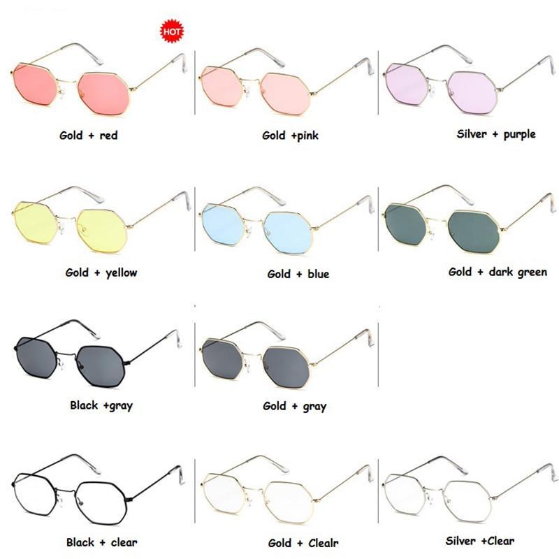 Small Frame Sunglasses For Women Small Square Polarized Sunglasses for Men and Women Polygon Mirrored Retro Shape Metal Design Sun Glasses for Men New Fashionable Ocean Lens -Sunglasses- Melted Glam LLC