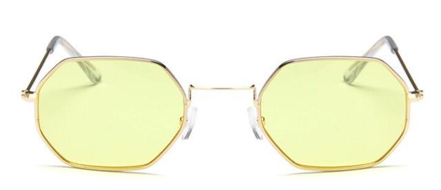 Small Frame Sunglasses For Women Small Square Polarized Sunglasses for Men and Women Polygon Mirrored Retro Shape Metal Design Sun Glasses for Men New Fashionable Ocean Lens -Sunglasses- Melted Glam LLC