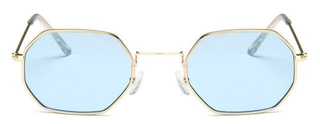 Small Frame Sunglasses For Women Small Square Polarized Sunglasses for Men and Women Polygon Mirrored Retro Shape Metal Design Sun Glasses for Men New Fashionable Ocean Lens -Sunglasses- Melted Glam LLC