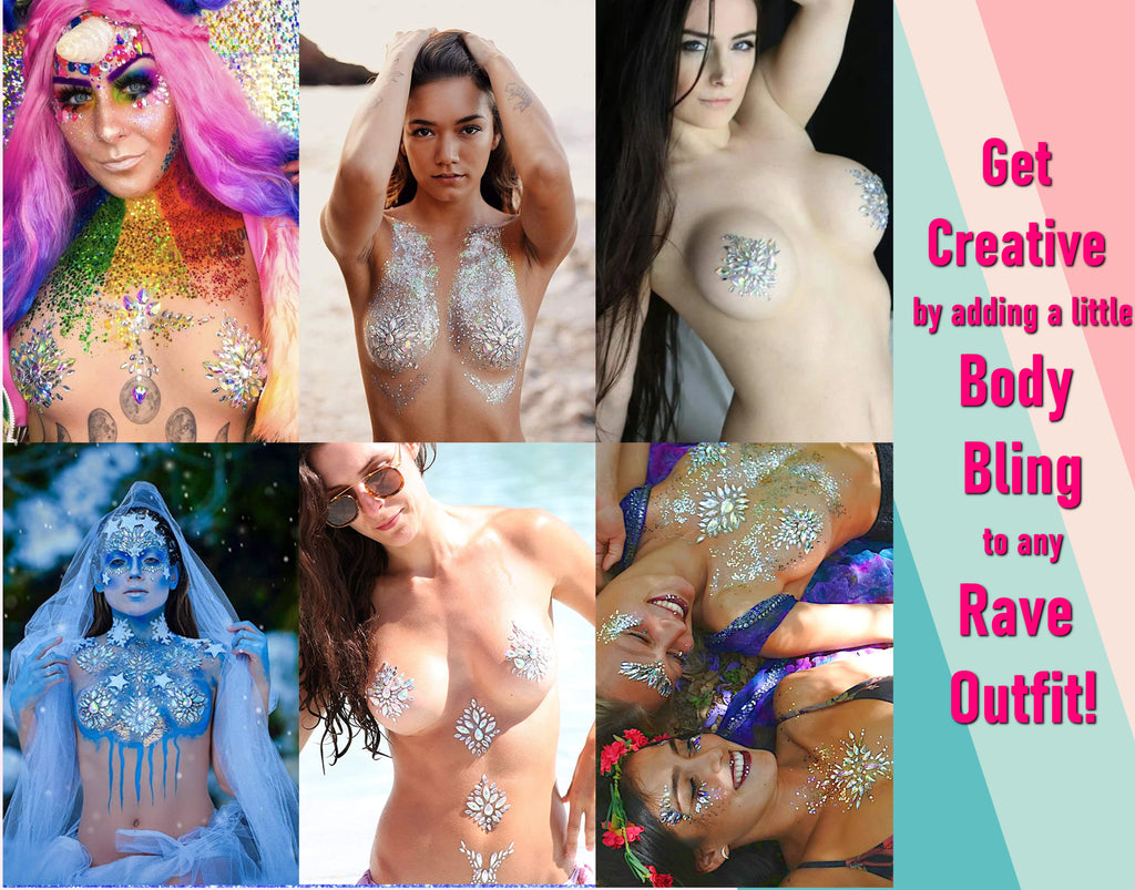 Iridescent Body Crystals -Pasties- Melted Glam LLC