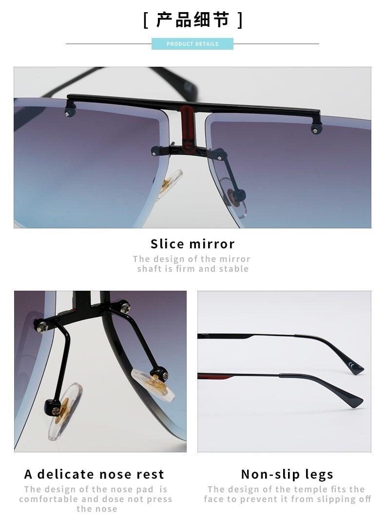 Square Sunglasses for Men Classic Oversized Sun Glasses Men And Women New Fashionable Street Snap Style New Frameless Sunglasses New Popular Square Shape Sunglasses For Men & Women -sunglasses- Melted Glam LLC