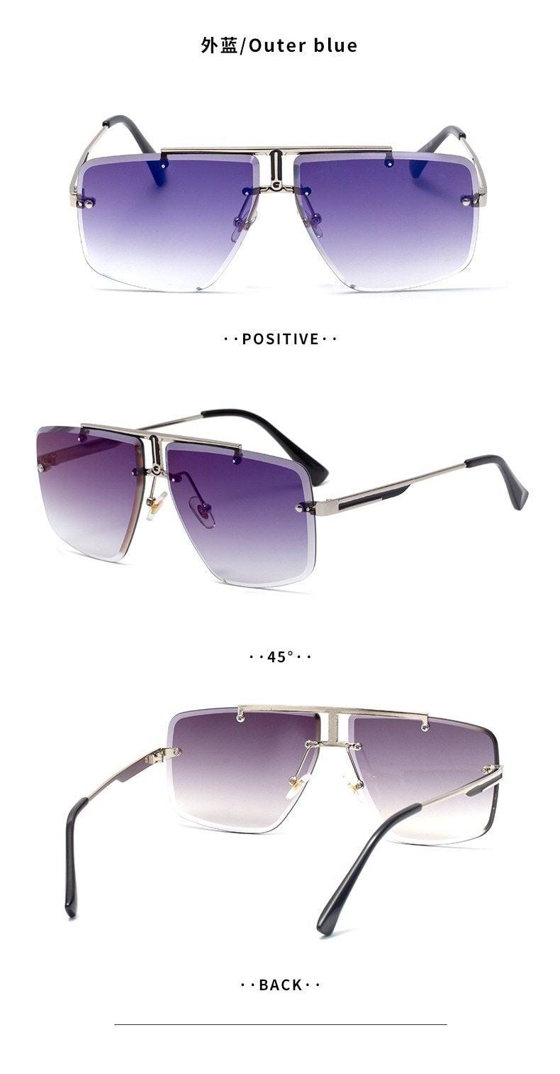 Square Sunglasses for Men Classic Oversized Sun Glasses Men And Women New Fashionable Street Snap Style New Frameless Sunglasses New Popular Square Shape Sunglasses For Men & Women -sunglasses- Melted Glam LLC