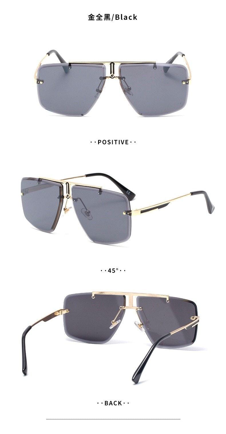 Square Sunglasses for Men Classic Oversized Sun Glasses Men And Women New Fashionable Street Snap Style New Frameless Sunglasses New Popular Square Shape Sunglasses For Men & Women -sunglasses- Melted Glam LLC